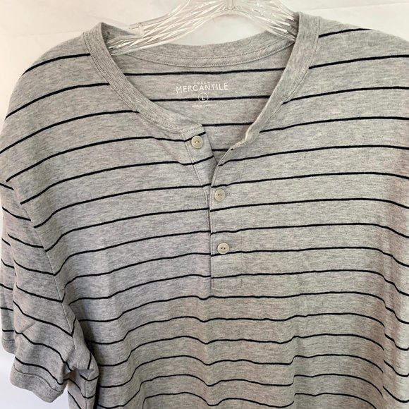 J Crew Henley Striped Tee - Picture 1 of 3
